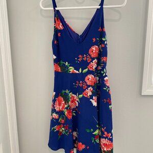 Lulu's Blue Floral Dress - Size XS